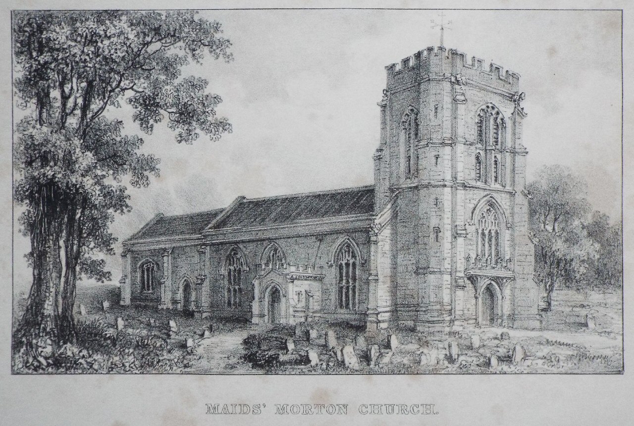 Lithograph - Maid's Morton Church.